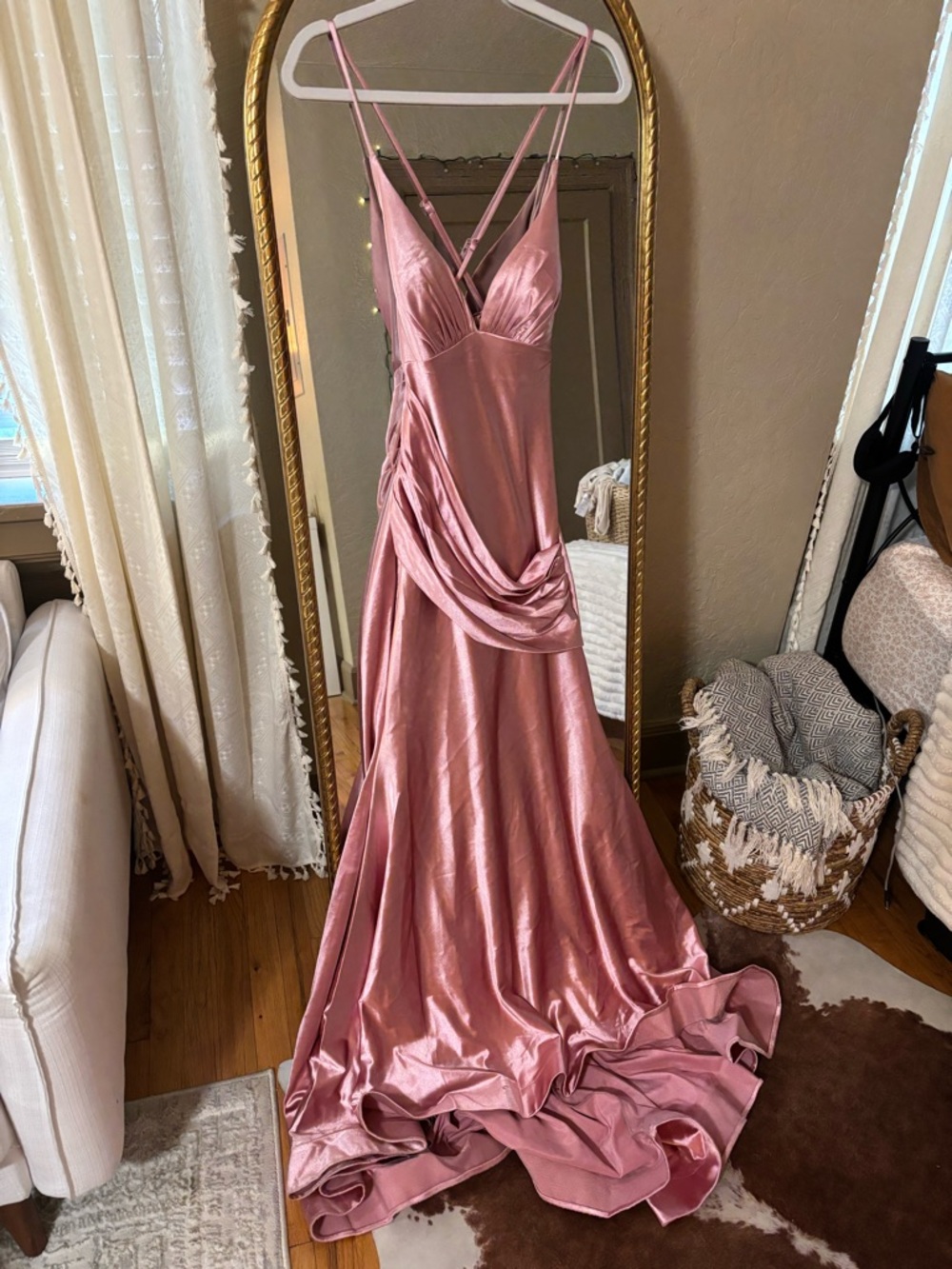 Satin Pink Evening Dress - Elegant Formal Gown